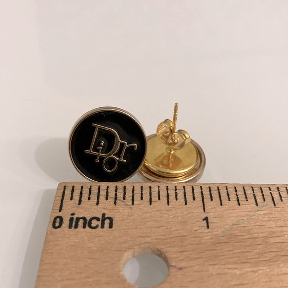 Dior Button Earrings Upcycled - Picture 3 of 4
